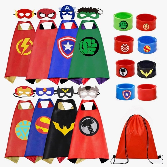 Other - 8 Superhero Capes, Masks and Bracelets